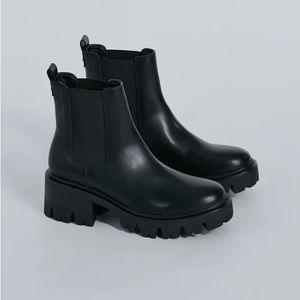 Brand new Faux Leather Lug Booties - size 9 but fits like a 10!